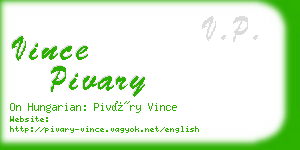 vince pivary business card